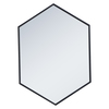 Elegant Decor Metal Frame Hexagon Mirror 24 Inch In Black MR4424BK